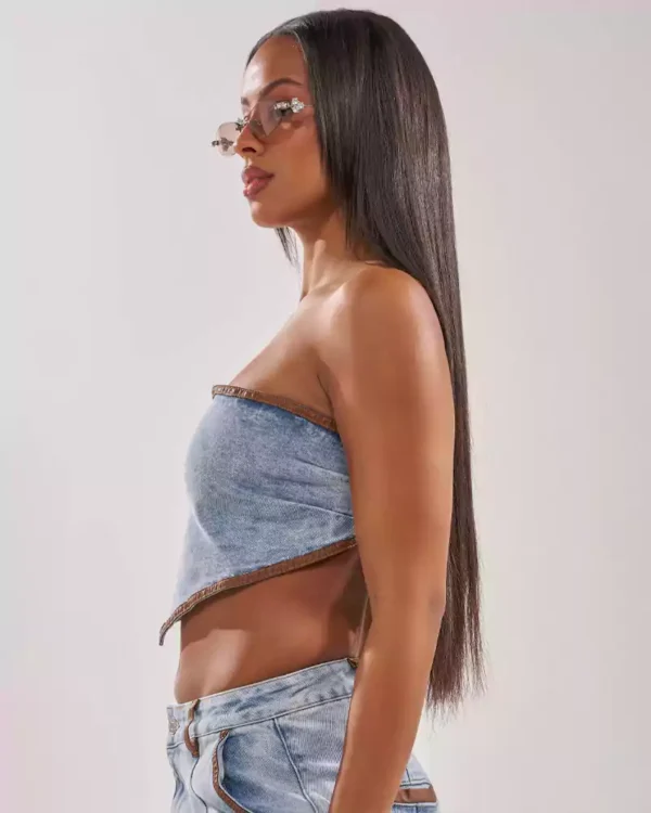 Denim lace up corset Denim lace up corset