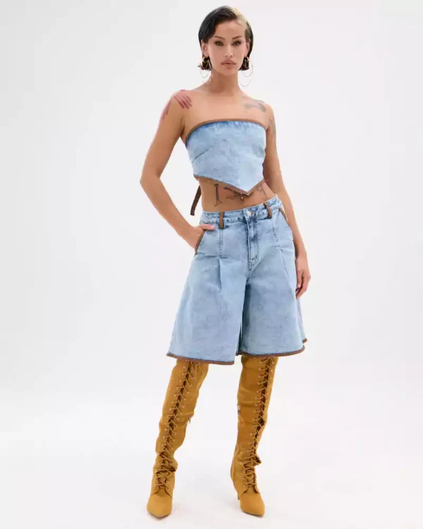 Denim lace up corset Denim lace up corset