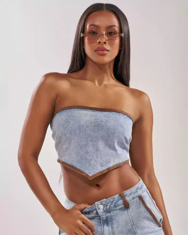 Denim lace up corset Denim lace up corset