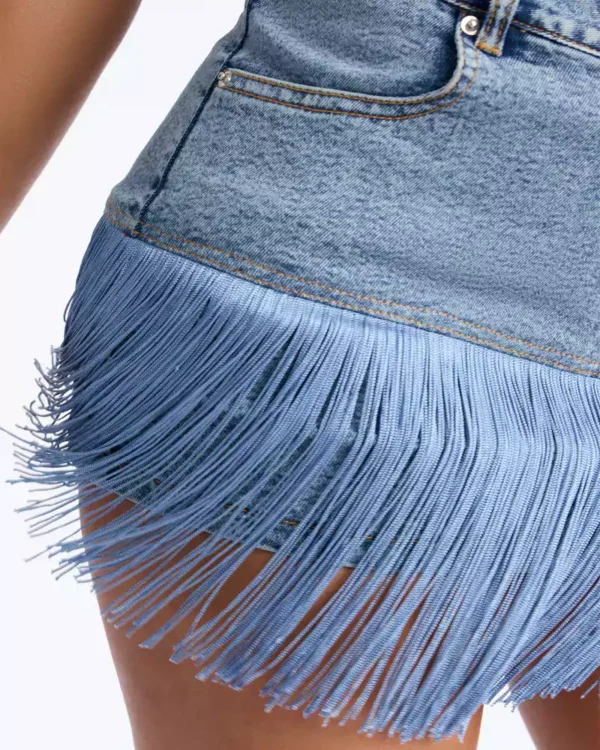 Denim mini skirt blue