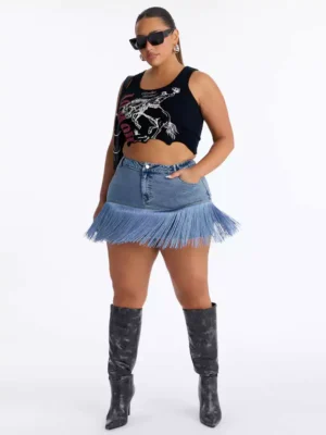 Denim mini skirt blue