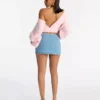 Denim mini skirt with stretch