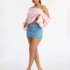 Denim mini skirt with stretch