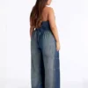 Denim plus size jumpsuit