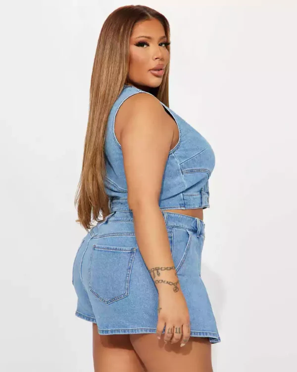 Denim shorts set for women