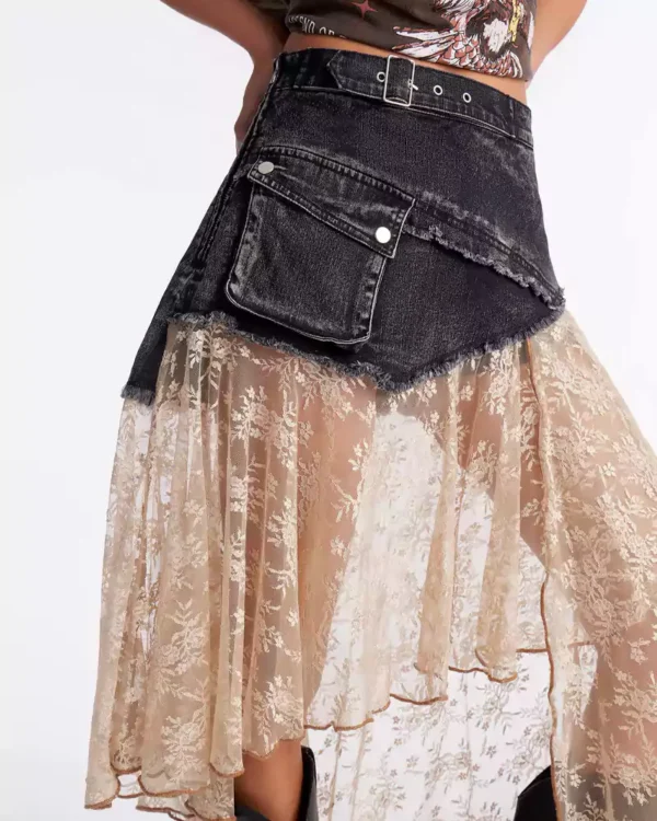 Denim skirt asymmetrical