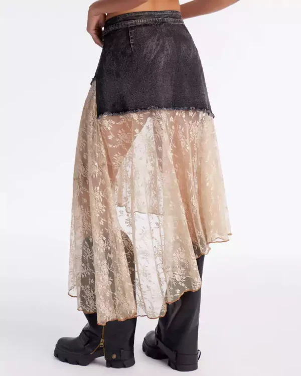 Denim skirt asymmetrical