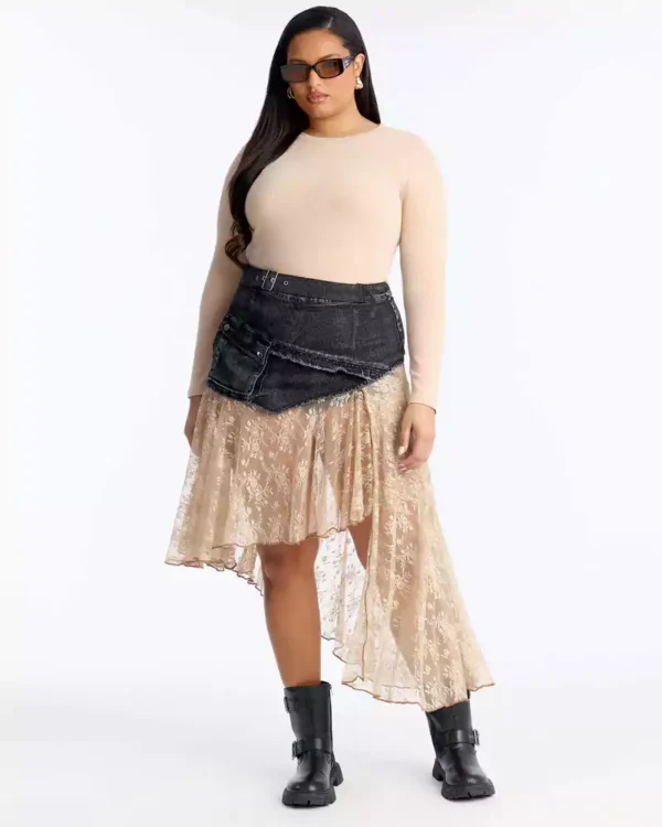 Denim skirt asymmetrical