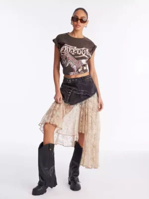 Denim skirt asymmetrical