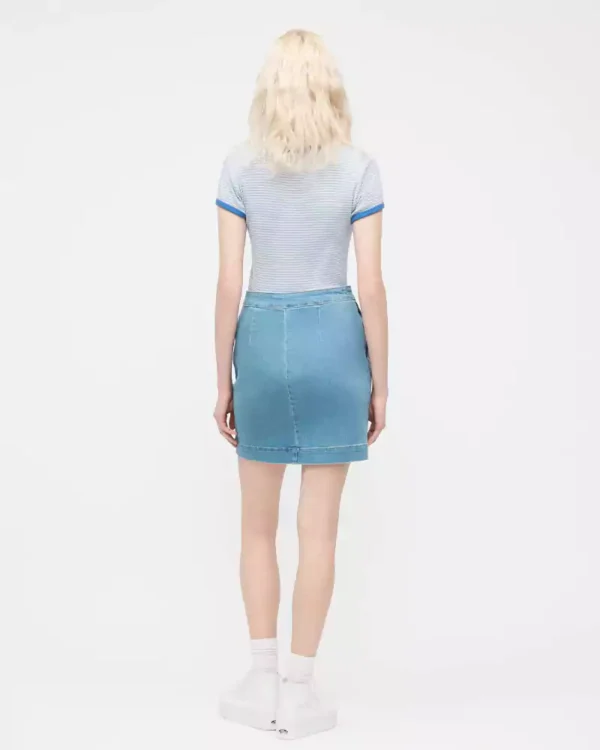 Denim skirt with buttons