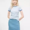 Denim skirt with buttons