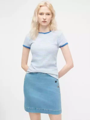 Denim skirt with buttons