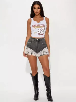 Designer denim shorts for women