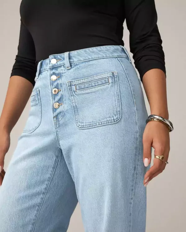 High waisted wide leg denim High waisted wide leg denim