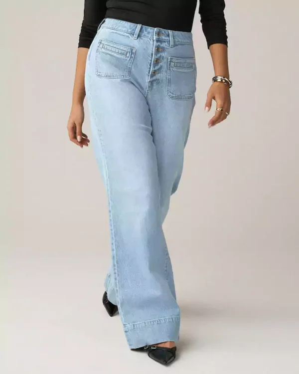 High waisted wide leg denim High waisted wide leg denim