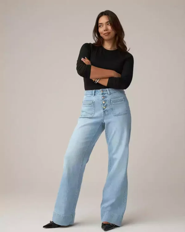 High waisted wide leg denim High waisted wide leg denim