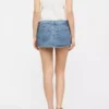Light wash denim mini skort
