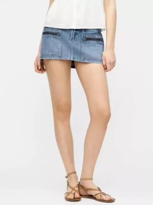 Light wash denim mini skort Light wash denim mini skort