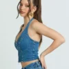 Off shoulder denim top