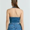Off shoulder denim top