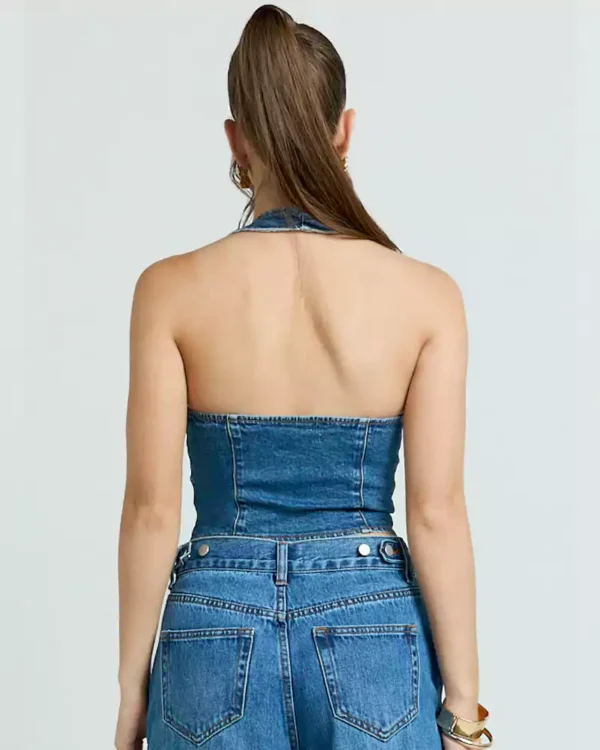 Off shoulder denim top