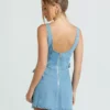 Overall denim mini dress