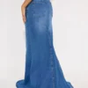 Petite maxi skirt denim