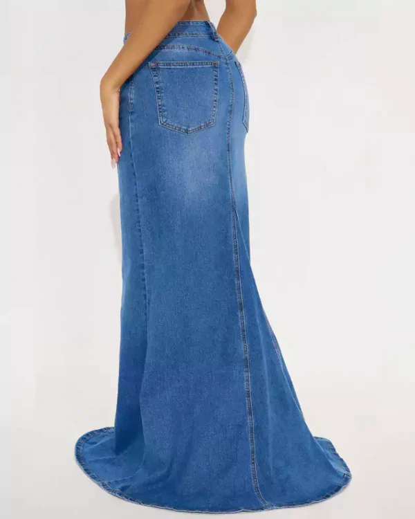 Petite maxi skirt denim