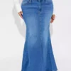 Petite maxi skirt denim