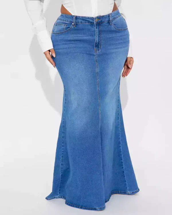 Petite maxi skirt denim