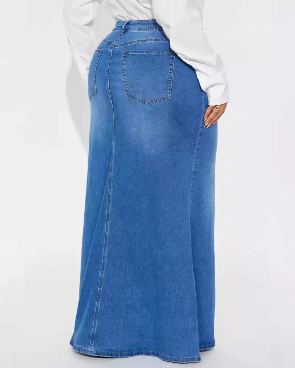Petite maxi skirt denim