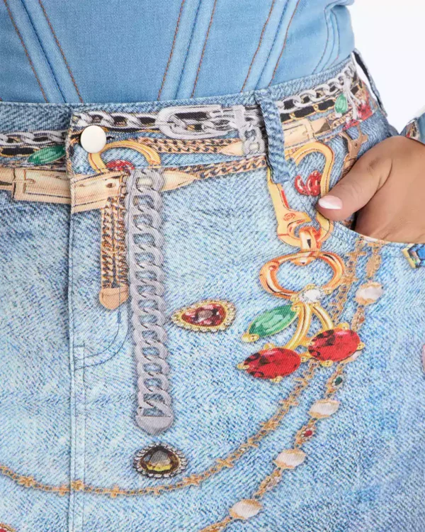 Short mini skirt denim