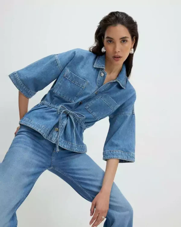 Tie front denim blouse Tie front denim blouse