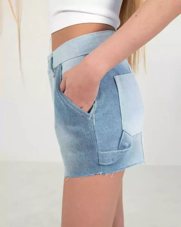 Two tone denim shorts
