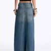 Vintage wash denim skirt