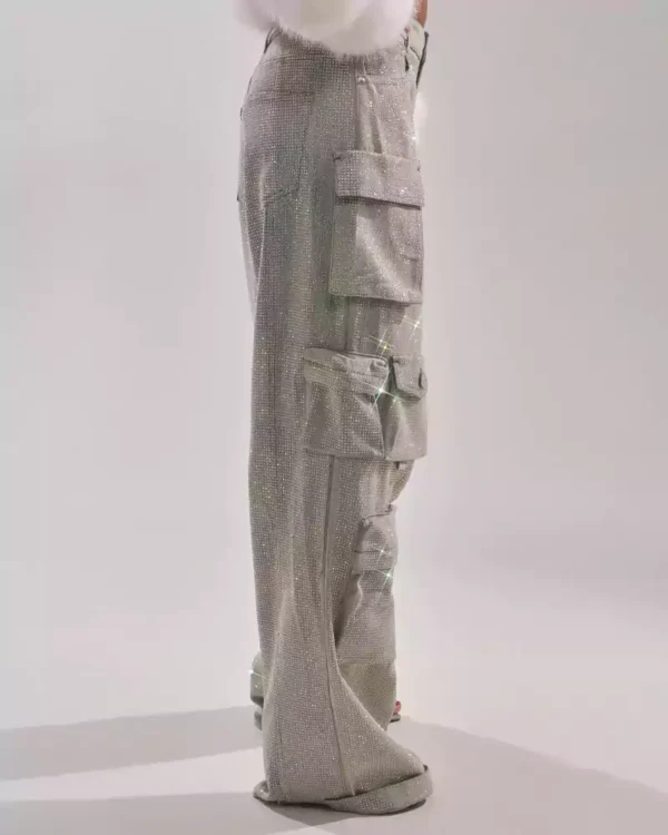 Women cargo denim jeans