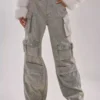 Women cargo denim jeans