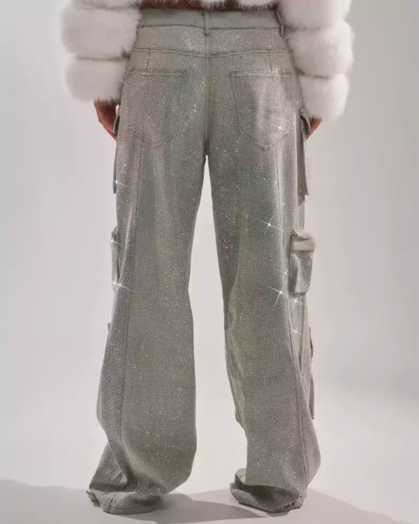 Women cargo denim jeans