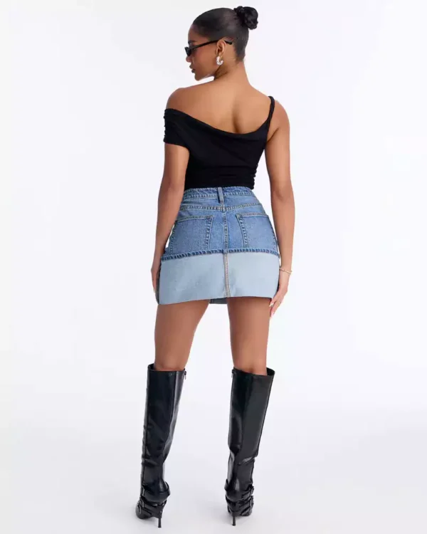 Womens denim mini skirt