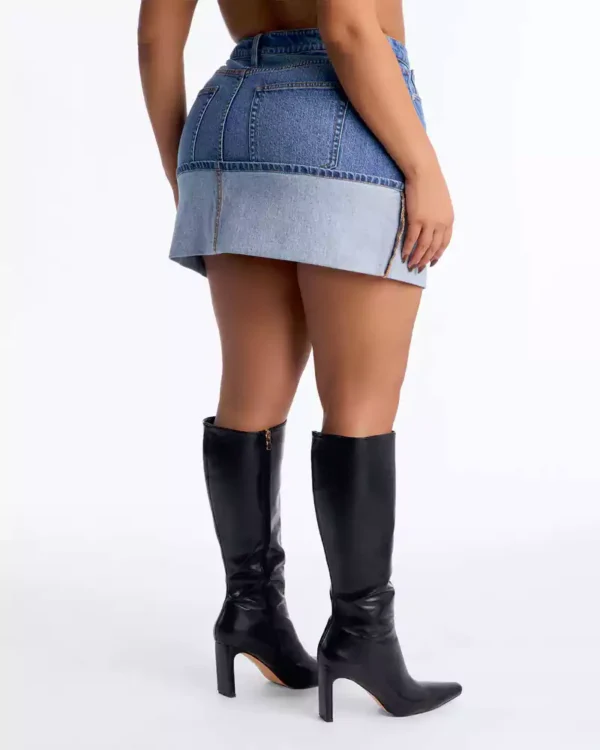 Womens denim mini skirt