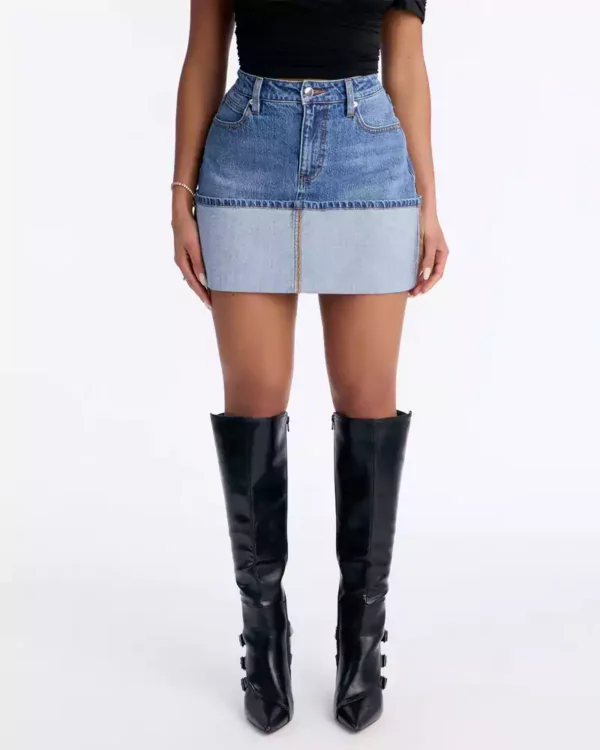 Womens denim mini skirt