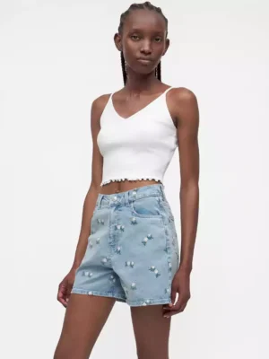 100 cotton denim shorts