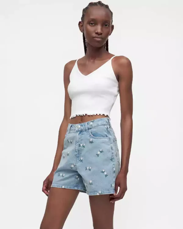 100 cotton denim shorts