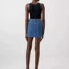 A line mini denim skirt