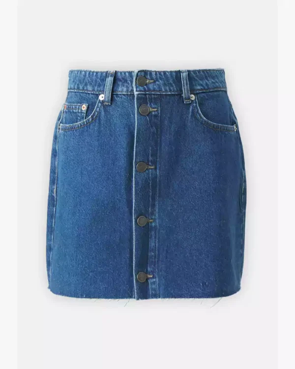 A line mini denim skirt