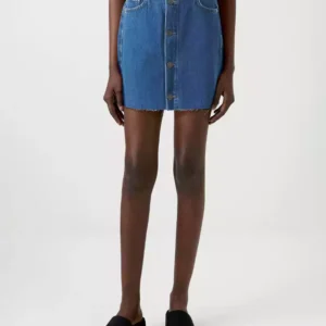 A line mini denim skirt