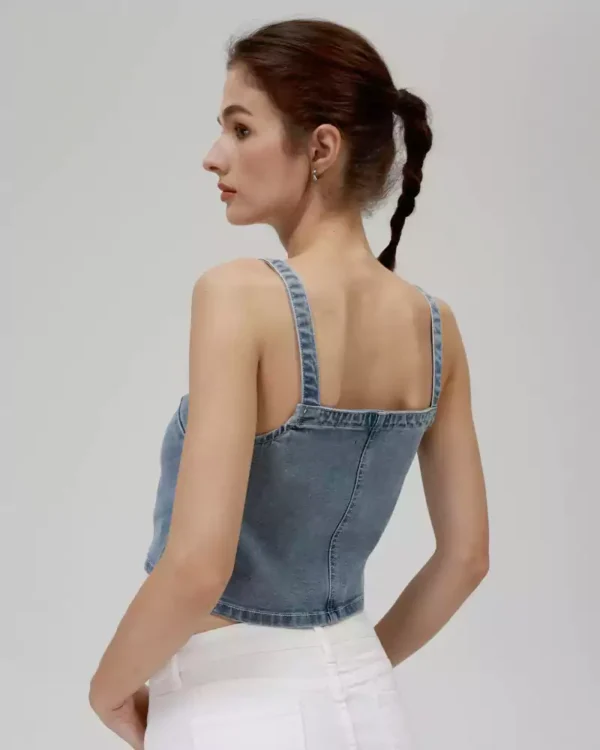 Area denim top