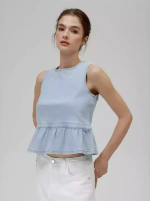Babydoll denim top