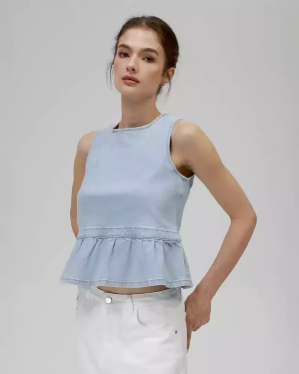 Babydoll denim top