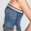 Backless denim top